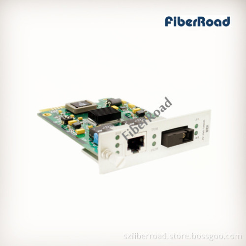 10/100m Media Converter Card for 19 Inch Rack or Standalone Sc Sm 1550/1310nm 20km